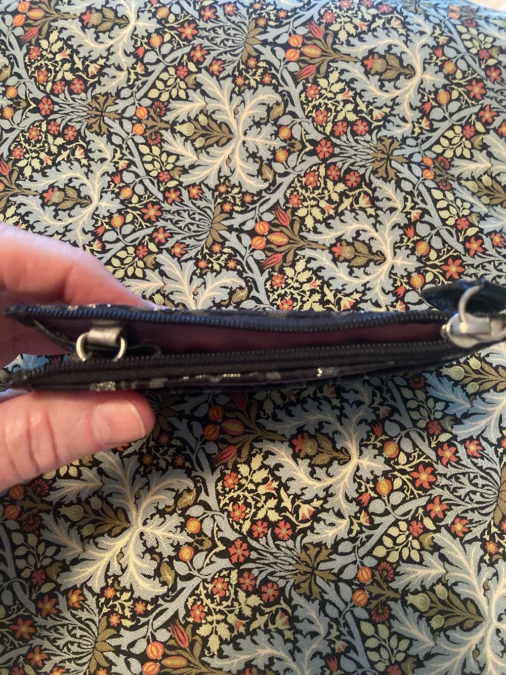 Coach Black Signature Card Case with Keyring - Picture 6 of 9